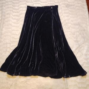 Martin McCrea Dark Purple Velvet Wrap Skirt